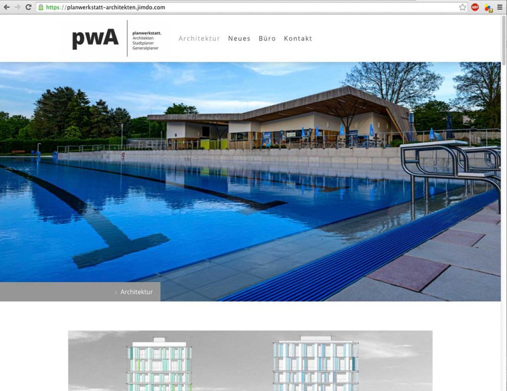 pwA planwerkstatt Architekten Website
